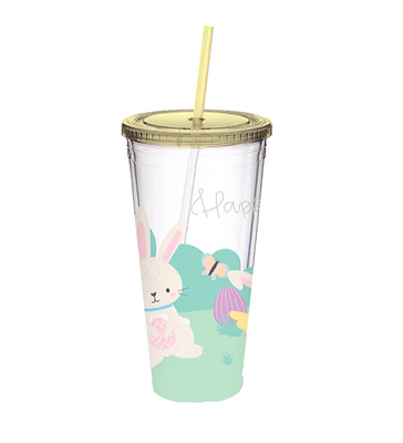 Easter Tumbler with Spiral Straw (400ml)