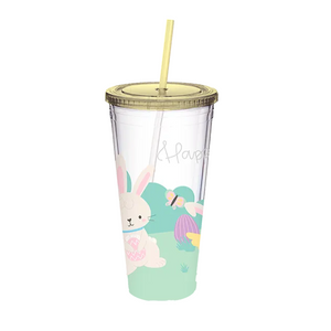 Easter Tumbler with Spiral Straw (400ml)
