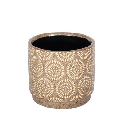 Hortus Hamilton Linea Pot - Brown - Dia14 x H13cm