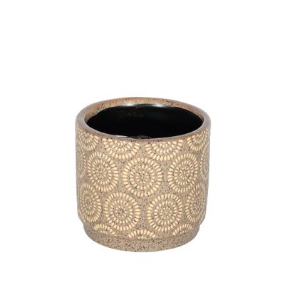 Hortus Hamilton Linea Pot - Brown - Dia11.5 x H10.5cm