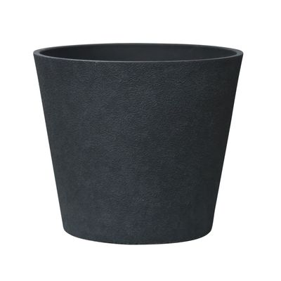 Hortus Lite - Aged Effect Plastic Planter - Charcoal Black - Dia 30 x H27cm