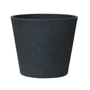 Hortus Lite - Aged Effect Plastic Planter - Charcoal Black - Dia 30 x H27cm