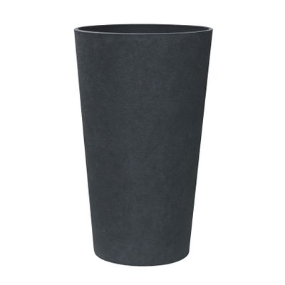 Hortus Lite - Aged Effect Tall Plastic Planter - Charcoal Black - Dia 45.5 x H76