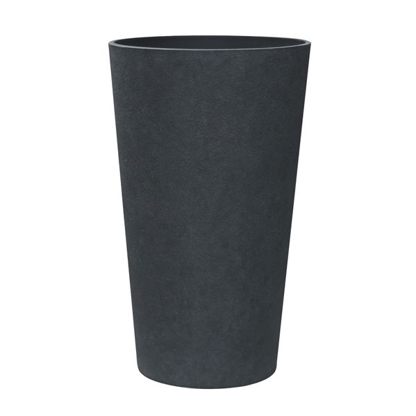 Hortus Lite - Aged Effect Tall Plastic Planter - Charcoal Black - Dia 45.5 x H76