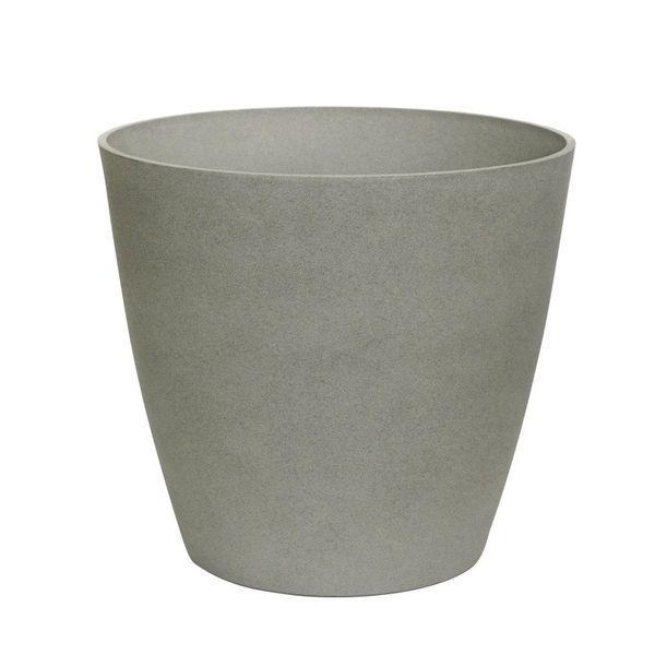 Hortus Lite - Aged Effect Plastic Planter - Cement Grey - Dia 28 x H 25.5cm