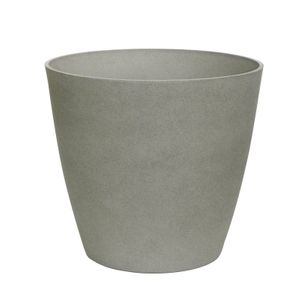 Hortus Lite - Aged Effect Plastic Planter - Cement Grey - Dia 28 x H 25.5cm