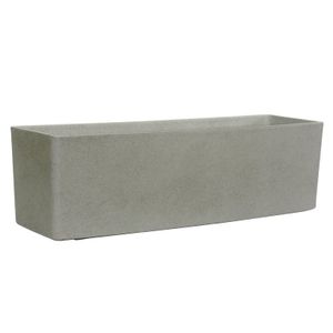 Hortus Lite - Aged Effect Plastic Trough - Cement Grey - L80 x 26 x 26cm