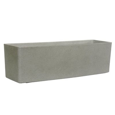 Hortus Lite - Aged Effect Plastic Trough - Cement Grey - L60 x 18 x 18cm