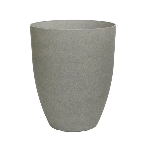 Hortus Lite - Aged Effect Plastic Mid Planter - Cement Grey - Dia 28 x H34.5