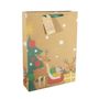 Kraft Gift Bag with Reindeer and Parcels  XL - 45.5 x 33cm