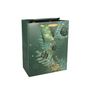 Gift Bag Christmas Foliage and Pinecones - Green / Gold L -33x26.5cm