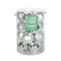 Silver Baubles PVC Tube - 4Matt / 4Glitter / 8Shiny - 8cm - 16 Pcs