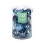 Pearlised Blue Baubles  PVC Tube  - 8cm -16 Pcs