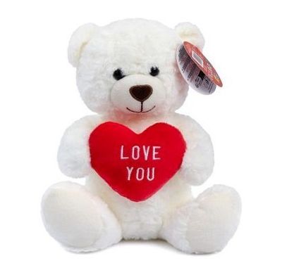 Cream Love You Heart Bear (25cm)
