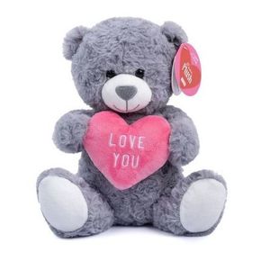 Grey Love You Heart Bear (25cm