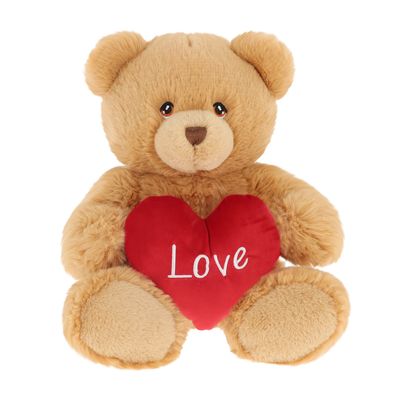 Brown Keeleco Harry Bear with Heart (20cm)