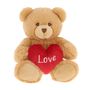 Brown Keeleco Harry Bear with Heart (20cm)
