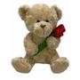 Valentines Day Bear with Rose (25cm)