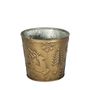 Metal Planter - Festive Theme Embossed- Gold With PET Liner - Dia11 x H10.4cm