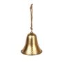 Metal Hanging Bell on Rope -  Embossed Gold -  Dia22 x H24cm