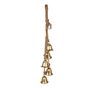 Set of  x4 Metal Bells on Hanging Rope - Dia 7.5 x H8cm