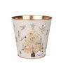 Metal  Planter -Xmas Tree  Design - Gold Inside with PET Liner -Dia11 x H10.4cm