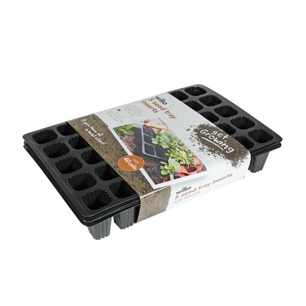 521564-Seed Tray Black 40 Inserts 5pk
