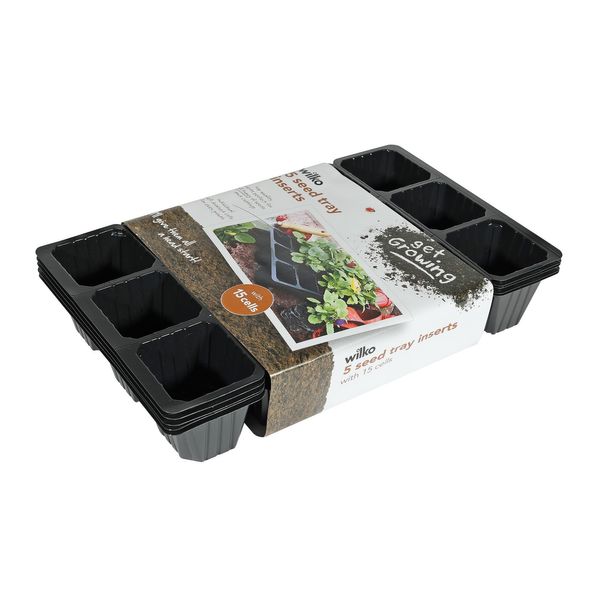 521562-Seed Tray Black 15 Inserts  5pk