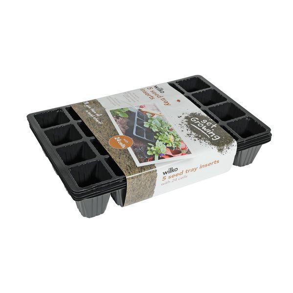 521563-Seed Tray Black 24 Inserts 5pk