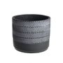 Large Dark Grey Cement Pot Oblique Pattern
