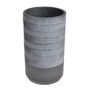 Dark Grey Cylinder Cement Pot Oblique Pattern