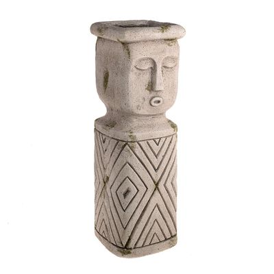 AZTEC PILLAR PLANTER 18CM X 17.5CM X 51.5CM