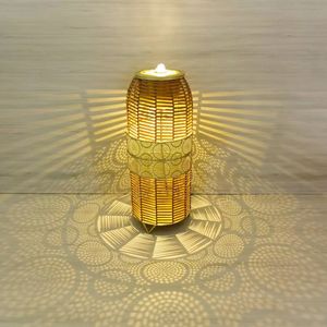 Wicker effect tall water feature light brown 65cm (Outdoor use)