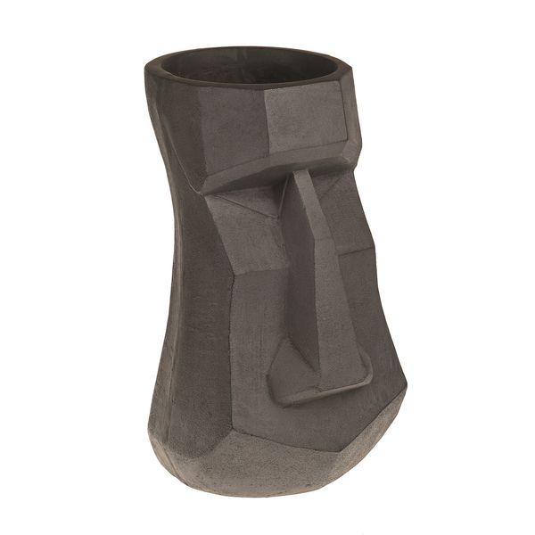Fibre Clay Moai Easter Island Planter Grey 25Cm