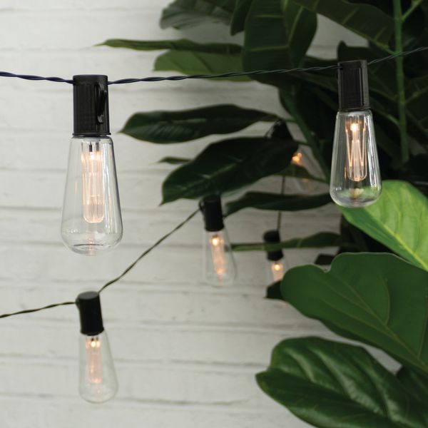 10 Solar Bulb String Lights 3.8m Battery Powered with 2 functions