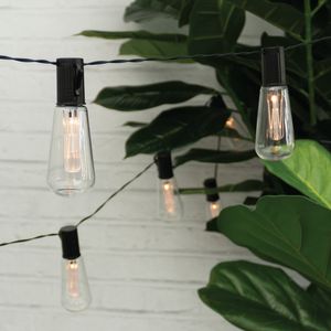 10 Solar Bulb String Lights 3.8m Battery Powered with 2 functions