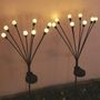 Pack of 2 Solar Firefly lights . 6 lights per set. 70cm Height inc the spike.