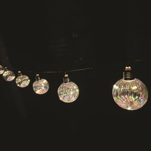 Set of 10 Warm White LED Solar Rainbow String lights 3.8m 2 Functions. Bulb 8cm