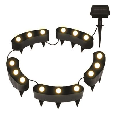 Solar Flower Warm White LED Pot Lights. 9x2x4.5cm 8 Functions