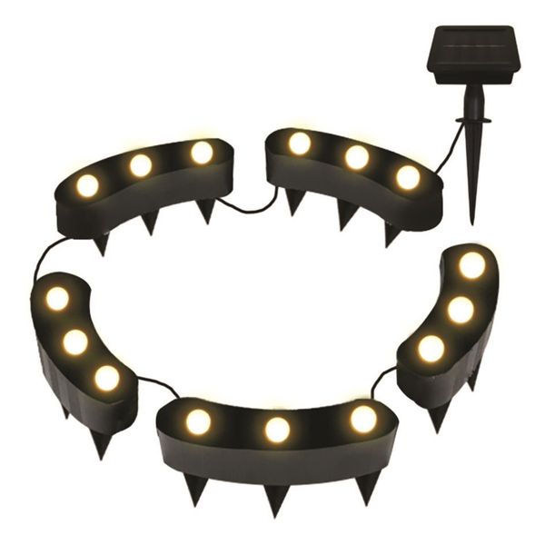 Solar Flower Warm White LED Pot Lights. 9x2x4.5cm 8 Functions