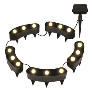 Solar Flower Warm White LED Pot Lights. 9x2x4.5cm 8 Functions