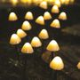 Set of 10 Solar LED Warm white Mushroom String Lights 3.8m 2 Functions
