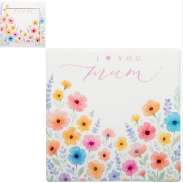 I Love You Mum Flower Coaster