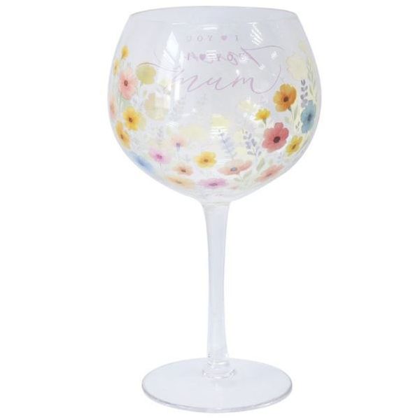 I Love You Mum Flower Gin Glass