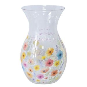 I Love You Mum Flower Glass Vase