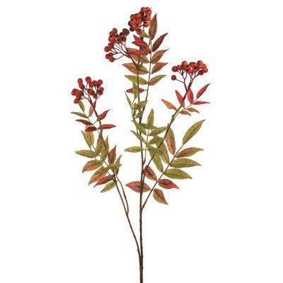 Berry Leaf Spray Orange 84Cm