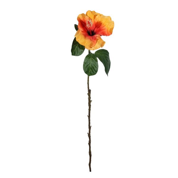 Hibiscus Spray - Orange - 69cm