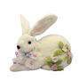Rabbit Lying down with flowers and bow 26x14x23cm