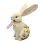 Rabbit Sitting with flowers and bow 17x17x34cm