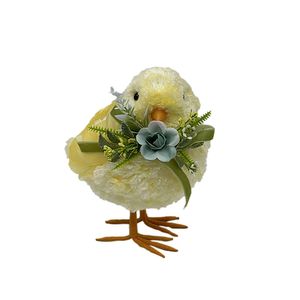 Chick with Blue Flower bow 17cm